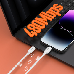 Силиконовый кабель с USB-C на Lightning, быстрая зарядка 27W, длина 100см (1м), серия SILI Series от Dux Ducis