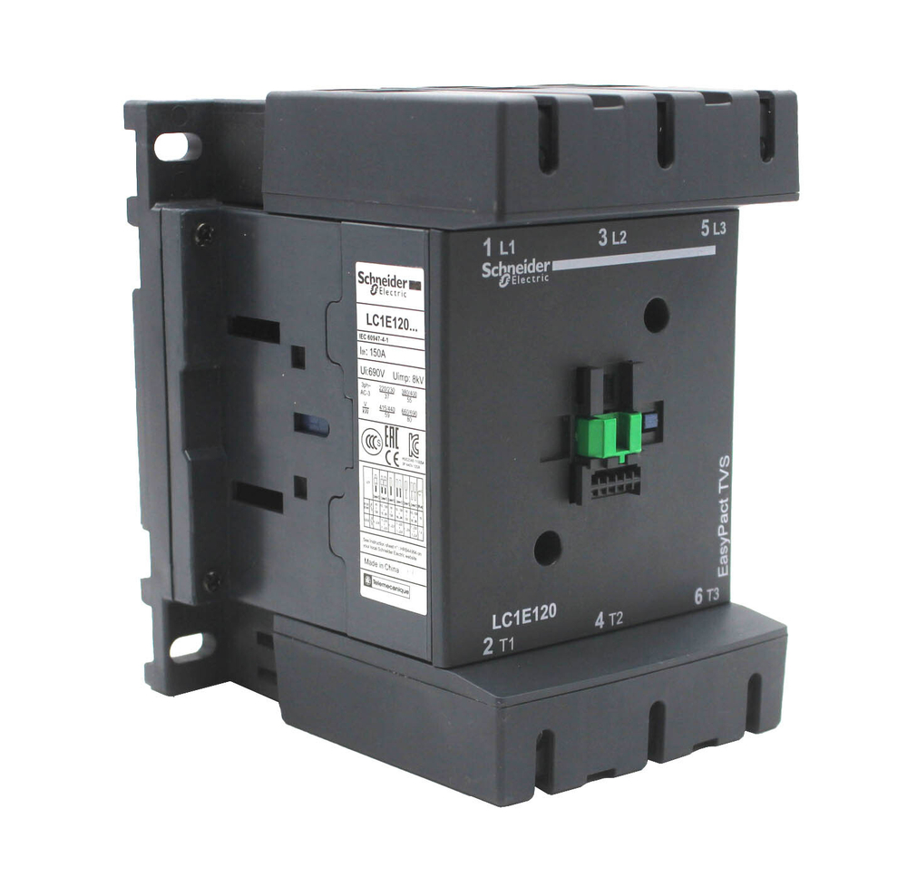 Контактор Schneider Electric LC1E120U5 3Р 120A НО+НЗ 380В AC3 240V A SE EasyPact TVS TeSys - 032368