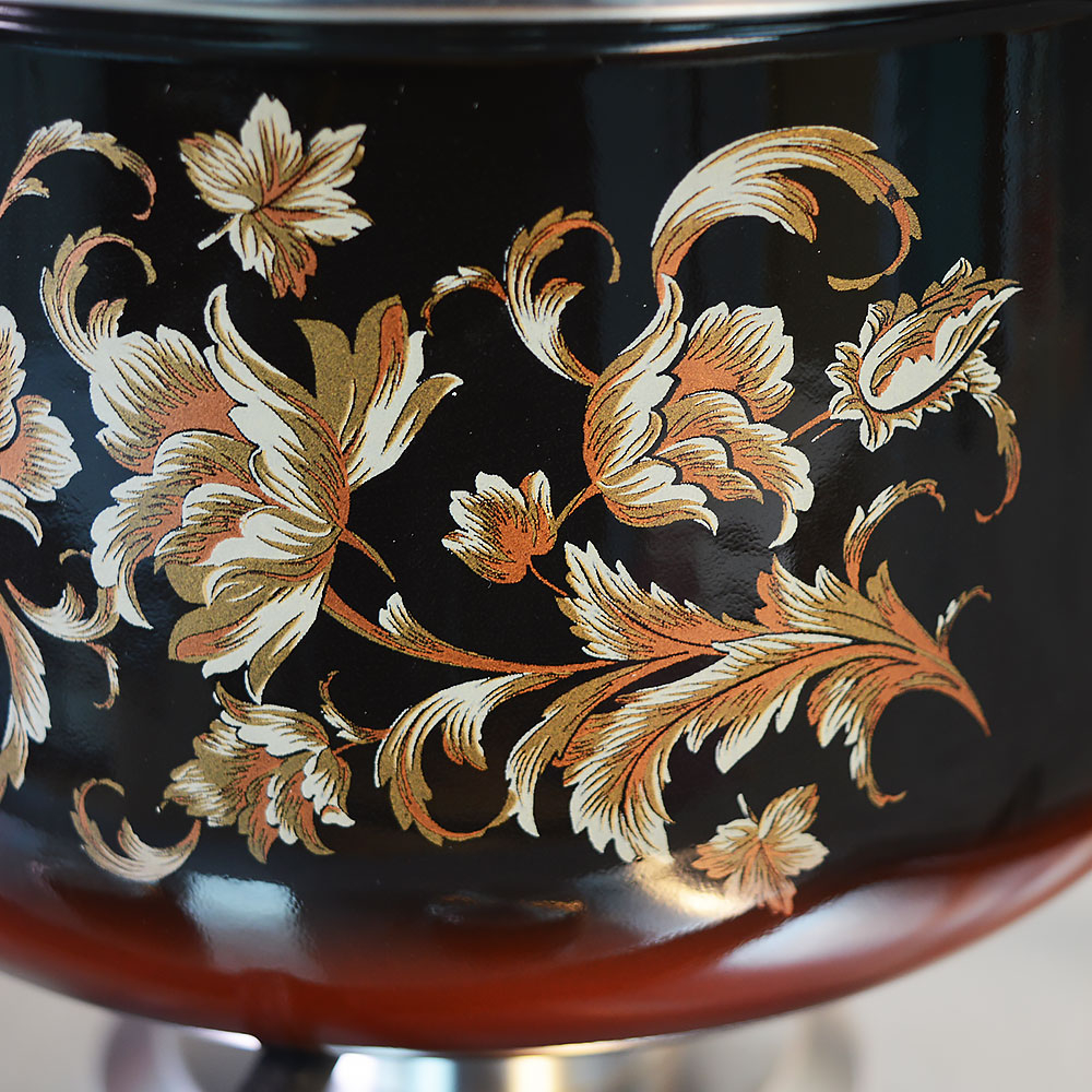 Кастрюля 4л коническая "Драгоценная" черная с красным