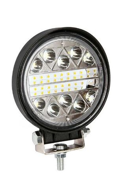Фара рабочего света Диод круглая ф 11,5x4,5см с кронштейном 76LED гладкое стекло 17W (10-30V)