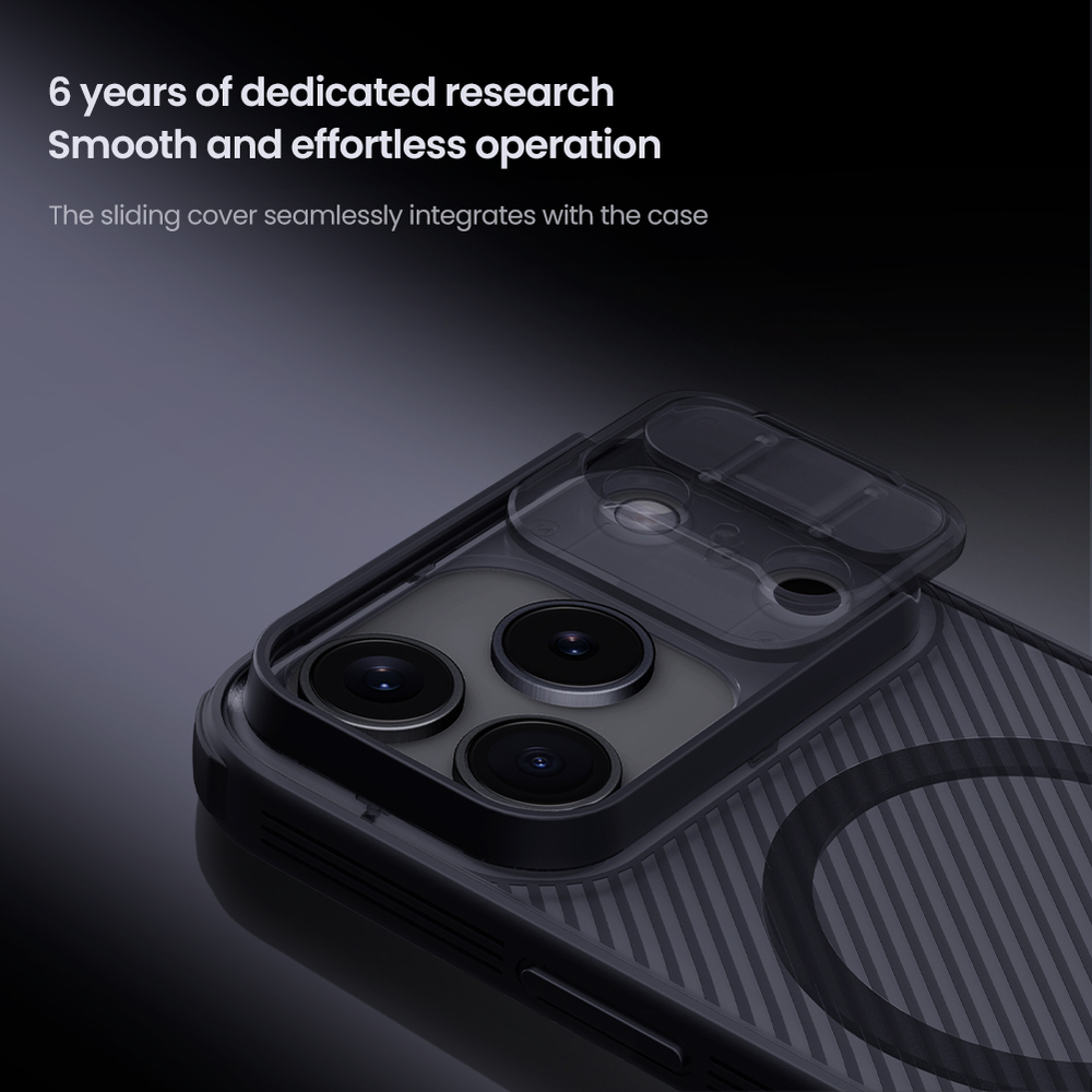 Чехол прозрачный тонированный c MagSafe на iPhone 17 Pro, серия CamShield Pro Magnetic (обновленная двойная защитная шторка для камеры) от Nillkin