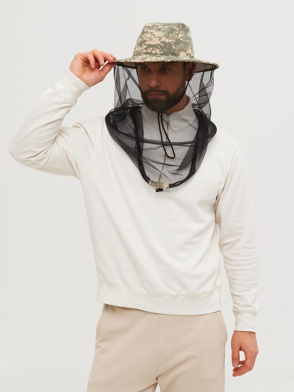 Панама-накомарник с кольцом Антигнус ткань Смесовая цвет Светлый пиксель (128/2)