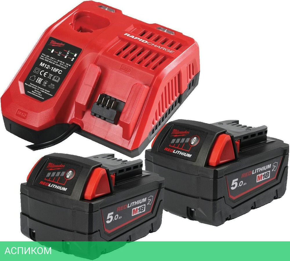 Аккумулятор с зарядным устройством для инструмента Milwaukee M18 NRGCR-502 (4932479831)
