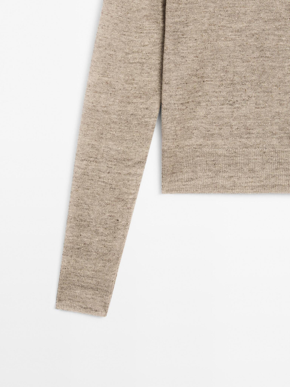 Massimo Dutti Свитер из 100% льна с меланжевым узором, серый