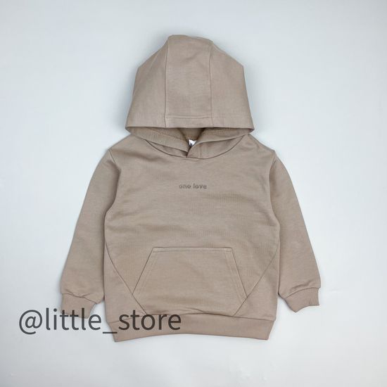 Толстовка из футера "One love" Капучино