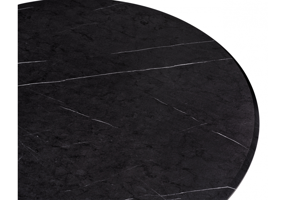 Стол деревянный Woodville Тулип 90х73 мрамор черный, черный, ножки черные