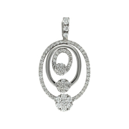 Подвеска с бриллиантом Белое Золото 585 пробы GL-BPPG44332LS