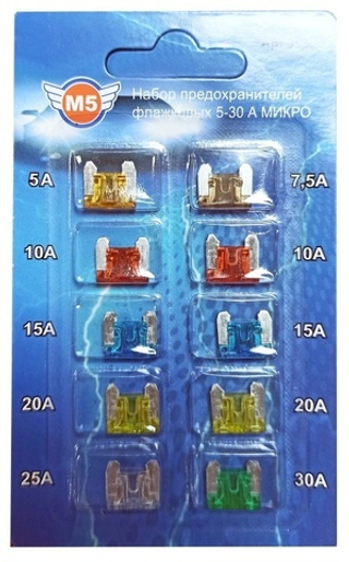 Предохранители ЕВРО ДЕУ мини  Укороченные Ножки Н/О М5 Китай (10шт) к-т а0530