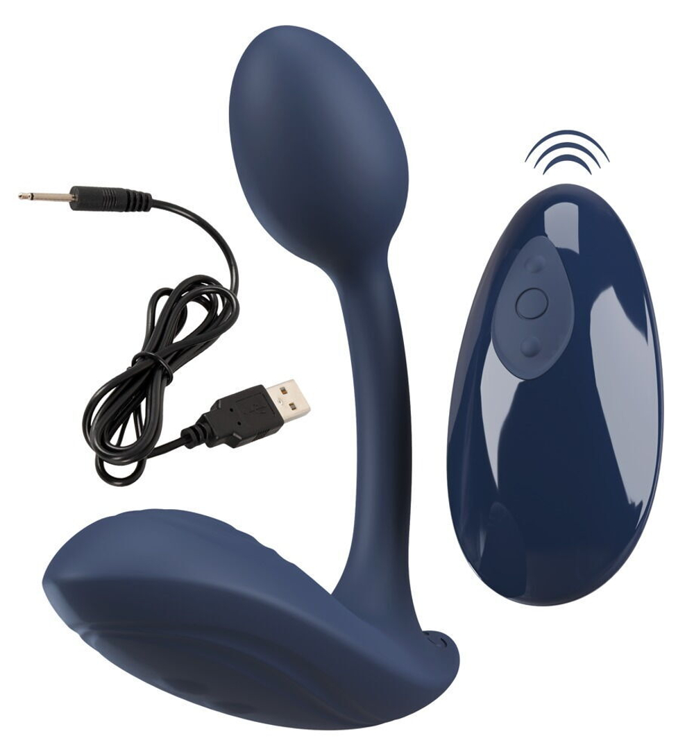 Темно-синий вибростимулятор в трусики RC Bendable Panty Vibrator