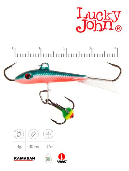 Балансир Lucky John FIN 3 с тр. 40мм/54 блистер