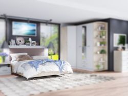 Кровать 1200 "Милана" б/м, б/о., с мяг.спинкой, (Гаскон Пайн /Белый лофт)