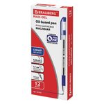 Ручка шариковая масляная с грипом BRAUBERG "Max-Oil", СИНЯЯ, игольчатый узел 0,7 мм, линия письма 0,35 мм, 141701