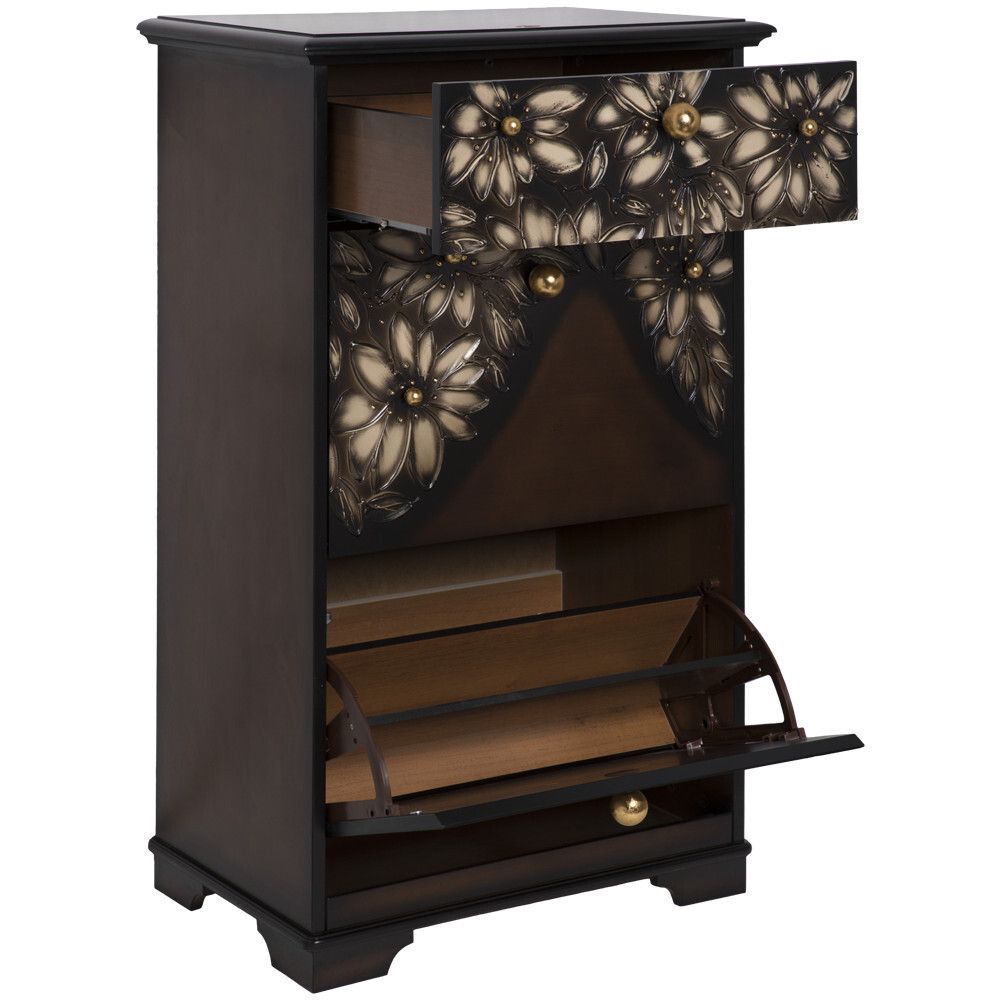 Тумба для обуви Терра-3 (с 3-мя ящиками) Каштан Амбер