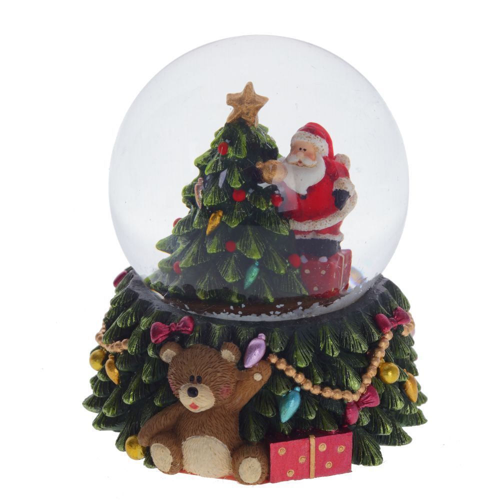 GAEM Фигурка декор в стекл шаре "Дед Мороз" (подсвет, 3хLR44), D 6.5 см, L7,5 W7,5 H8,5 см