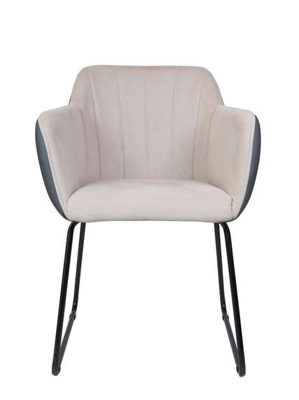 Кресло офисное Норден / Браво / Bravo / бежевая ткань / серая экокожа