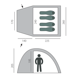 Палатка BTrace Dome 4 (Зеленый)