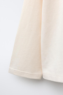 ZARA ФУТБОЛКА С КАРМАНОМ И ЭЛЬФОМ, ЭКРЮ