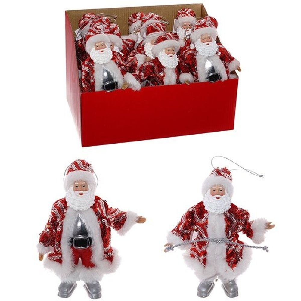 GAEM Украшение новогоднее "Дед Мороз" (блок 12 шт), L11 W4 H16 см, 2в.