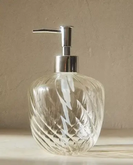 ZARA HOME ДОЗАТОР ДЛЯ МЫЛА С ВОЛНИСТЫМ УЗОРОМ, ПРОЗРАЧНЫЙ