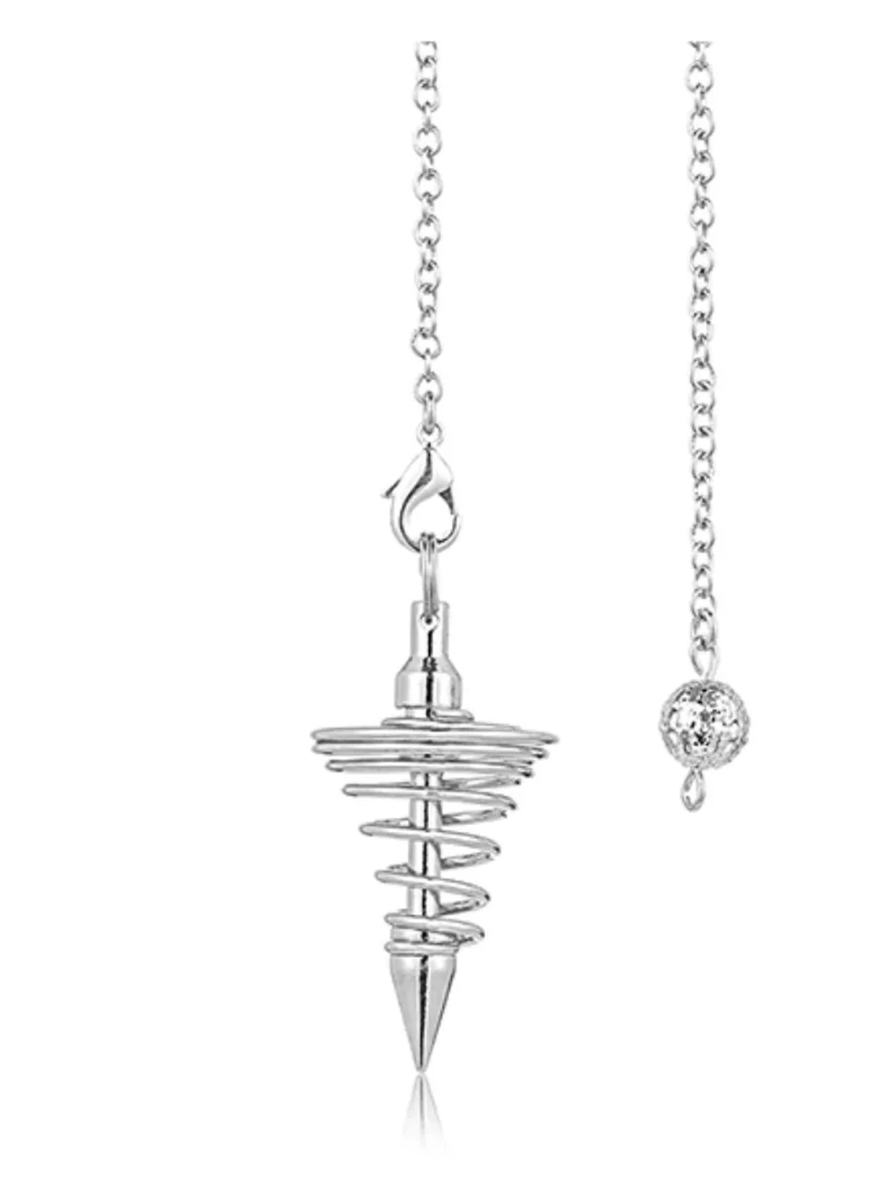 Маятник биолокационный Спираль Серебряный цвет