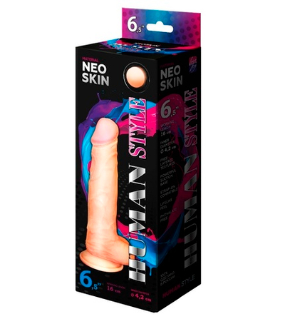 Фаллоимитатор на присоске Human Style киберкожа 19 см