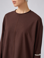 Лонгслив оверсайз коричневый