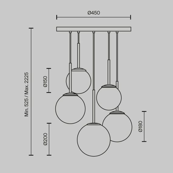 Подвесная люстра Maytoni Basic form MOD321PL-05B