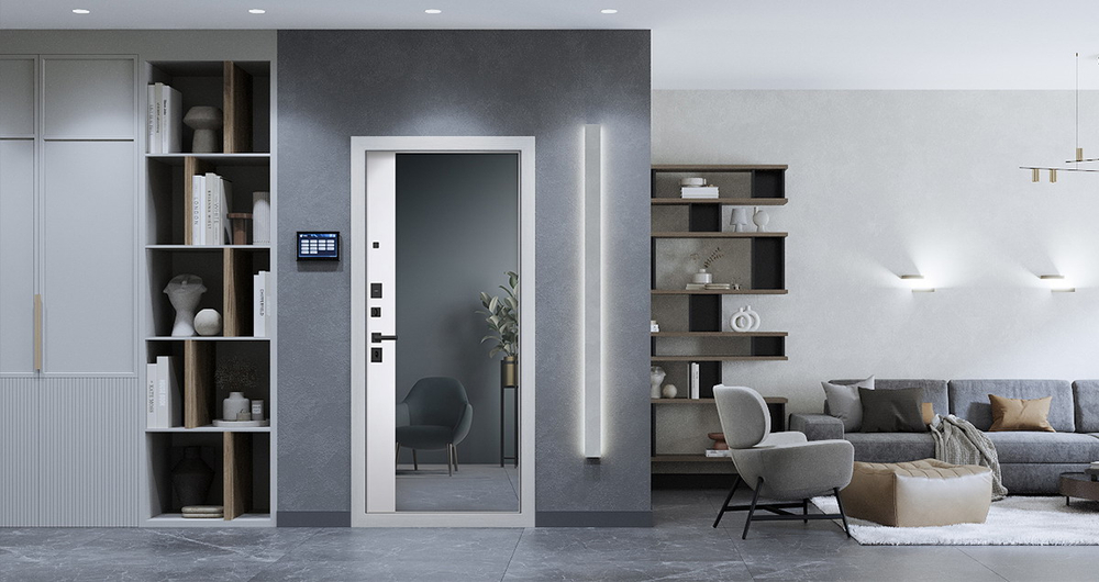 Стальная дверь  "Беркут" с зеркалом