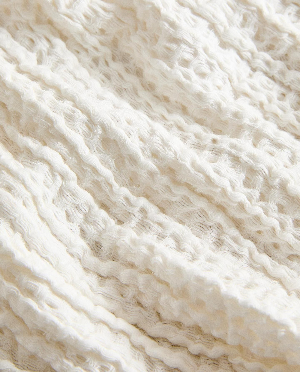 Zara Home - Банное полотенце с вафельной текстурой и гладкой бордюром, белый, 50х90 см