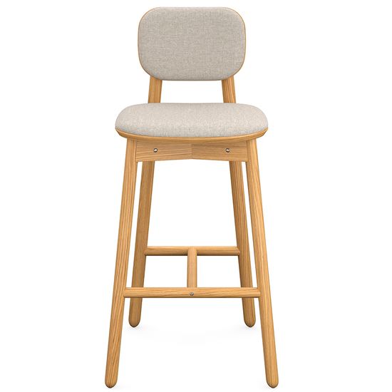 Стул барный с обивкой saga, рогожка, бежевый