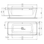 Свободностоящая акриловая ванна 180х80 см Ideal Standard TONIC II E398101