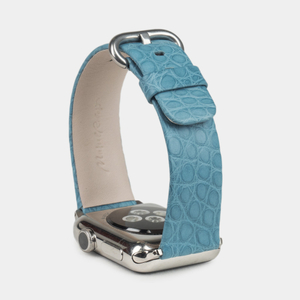 Ремешок для Apple Watch 40/41/42 mm из кожи аллигатора, сизого цвета