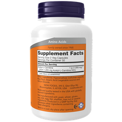 Now Foods Acetyl L-carnitine 500 mg 100 veg capsules , Ацетил L- Карнитин