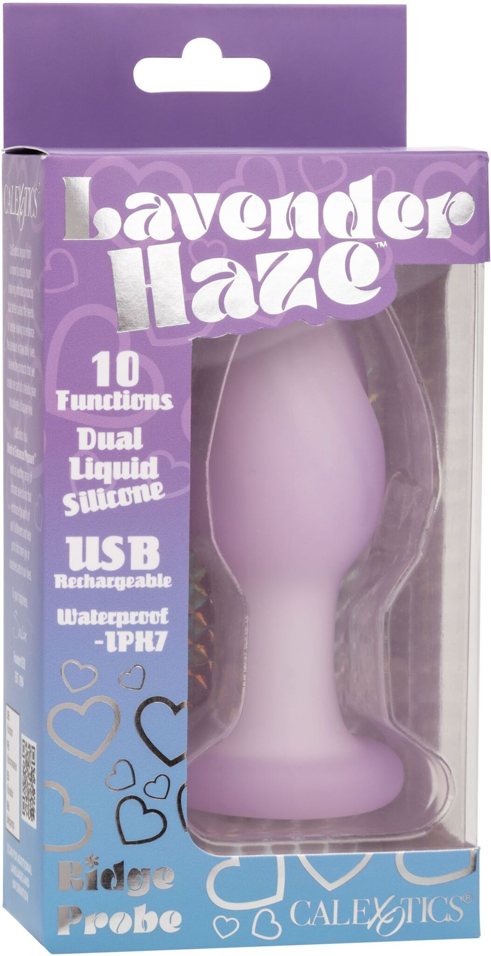 Сиреневая анальная пробка Ridge Probe с вибрацией - 9,5 см. (Цвет: фиолетовый)