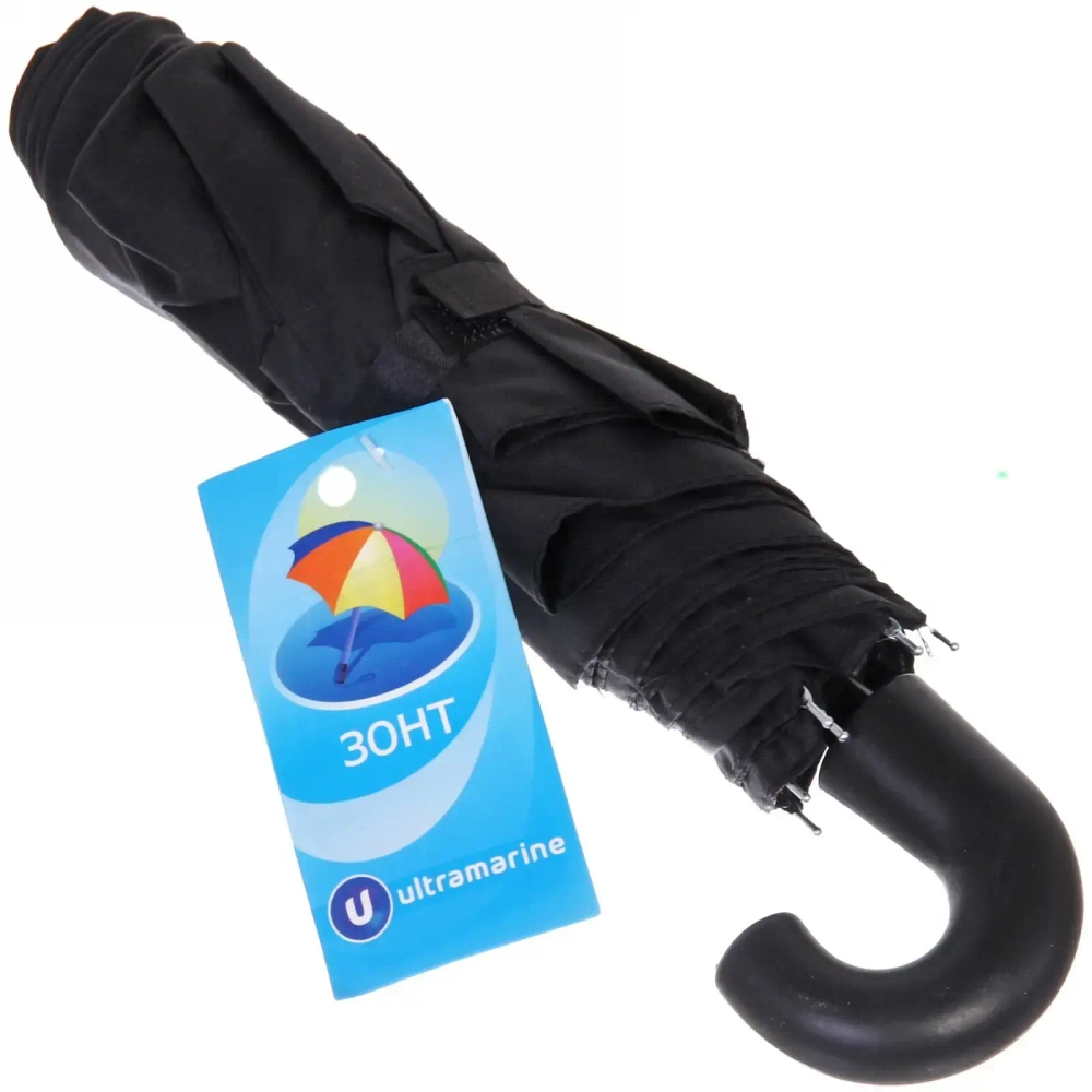 Зонт мужской механический «Ultramarine», цвет черный, 8 спиц, d-105см, длина в слож. виде 24см