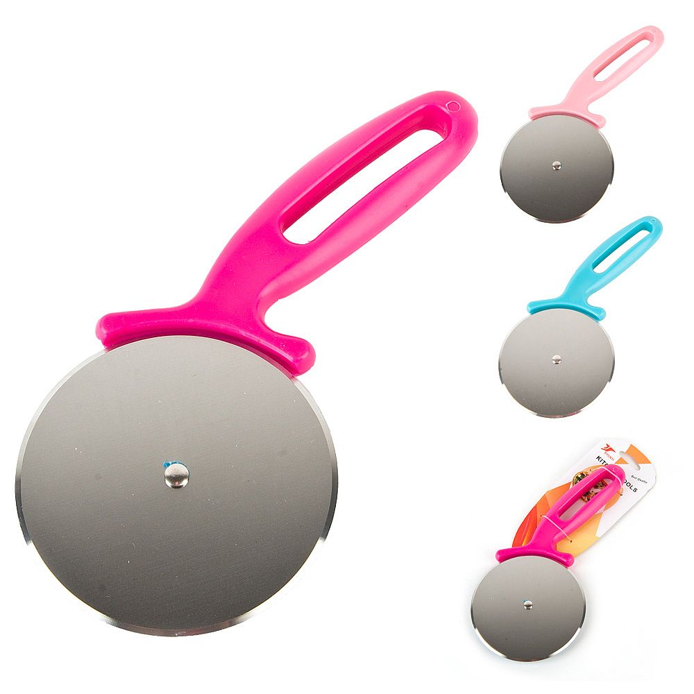 Нож для нарезания пиццы и теста 9*1*20см. (4вида) (упаковка с хедером)