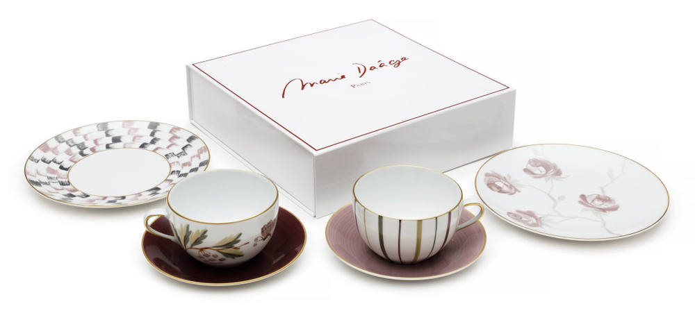 Набор чайных пар 2шт 350мл Marie Daage Bouquet rose Berlingot Zephyr Shalimar