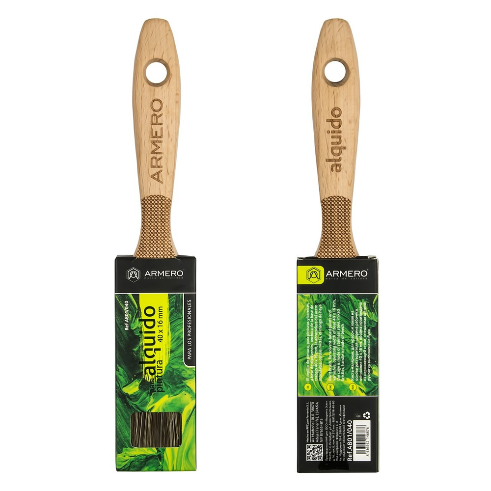 Кисть малярная Armero A801/040, для красок и лаков на алкидной основе, 40х16 мм