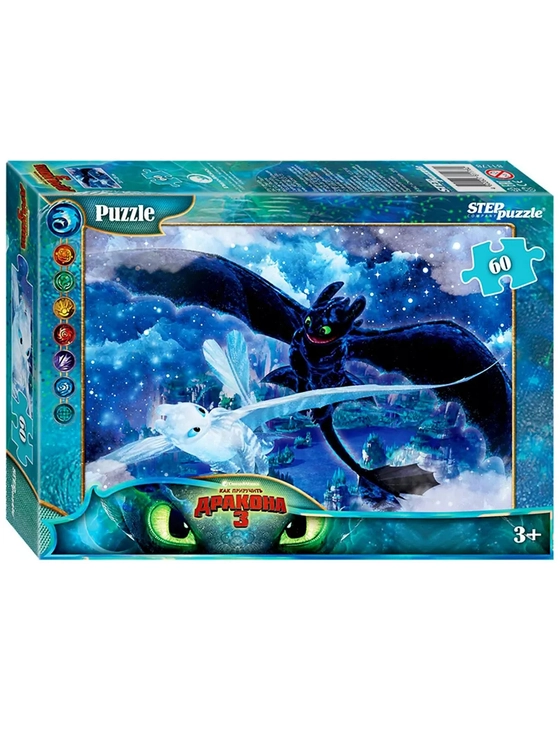 Пазл для детей 3 4 5 6 лет Как приручить дракона 60 элемент