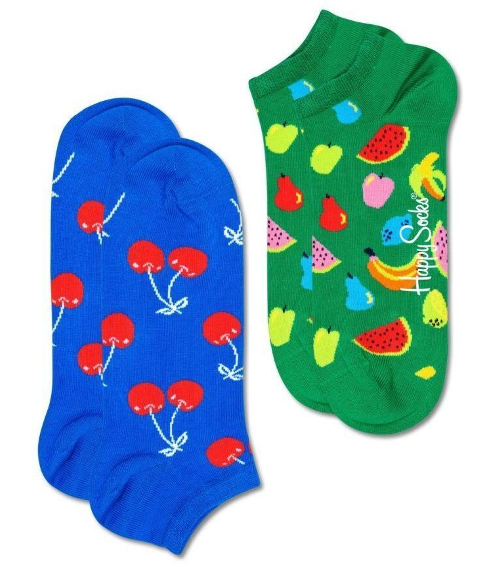 Набор из 2 пар носков 2-Pack Fruit Low Sock с фруктами (Размер: 25) (Цвет: синий с зеленым)