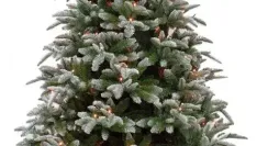 Елка Нормандия пушистая заснеженная 185 см., 216 теплых белых LED ламп, литая хвоя+пвх, Triumph Tree (72000)
