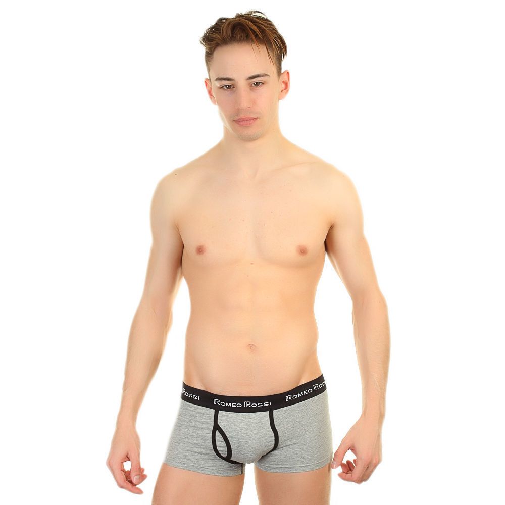 Мужские трусы боксеры серые с черной окантовкой Romeo Rossi RR365-103
