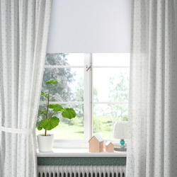 IKEA LEN  (ИКЕА ЛЕН)  -  Штора на завязках, 2 шт, точки/белый, 120x300 см