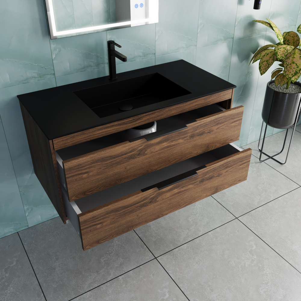 База под раковину Chiara 2D 1000 подвесная, 2 выкатных ящика soft-close, С.Oak