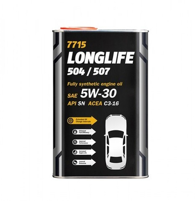 MANNOL 7715 LONGLIFE 504/507 5W-30 SN Масло моторное, 1л мет. канистра