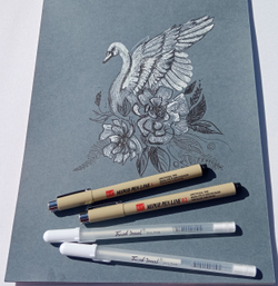 Комплект из 3-х линеров для скетчинга (в пенале)/ толщина линеров 01, 03, 0.8 (0,25мм; 035мм; 0,7мм)