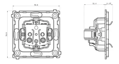 Donel Розетка, механизм розетки Schuko с заземляющим контактом 16А 250 В на винтах R98, DA18800