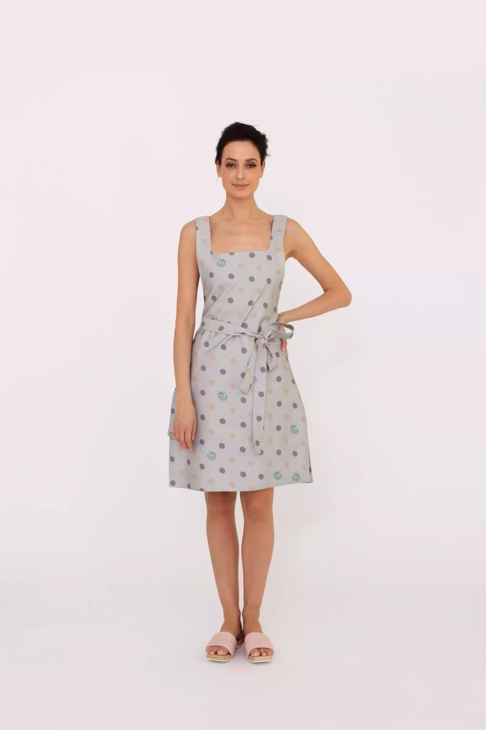 Фартук Mollen Горох светло-серый