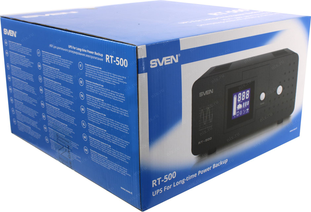 UPS 500VA SVEN &lt;RT-500 Black&gt; LCD, 1  евро  розетка, без АКБ