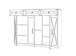 Бэль Комод широкий со стеклом Слоновая кость